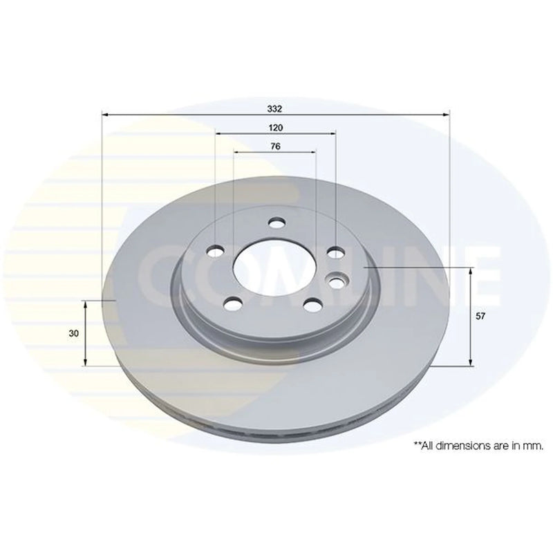 Comline 2 x Internally Vented Front Brake Discs ADC5052V