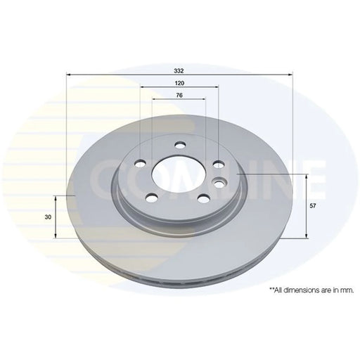 Comline 2 x Internally Vented Front Brake Discs ADC5052V