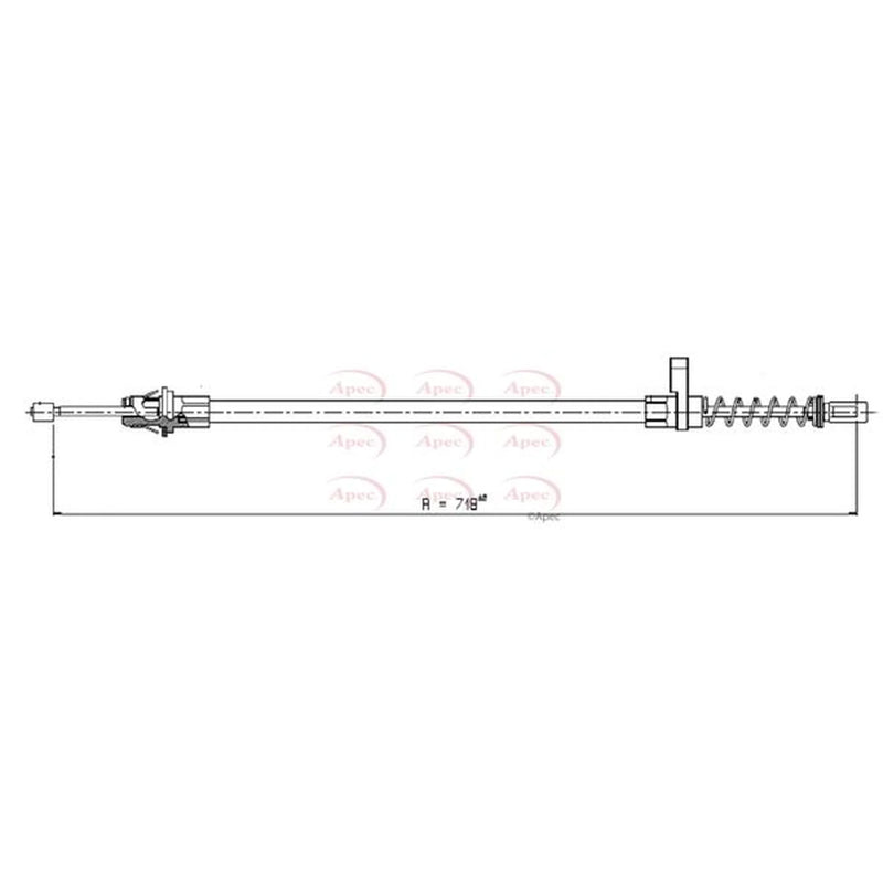Apec Handbrake Cable Left Rear CAB1604