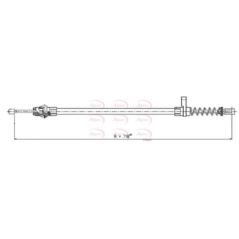 Apec Handbrake Cable Left Rear CAB1604