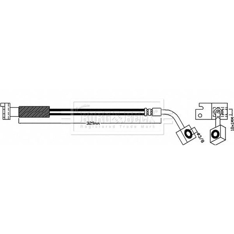 Borg & Beck Brake Hydraulic Hose Line Rear BBH8642