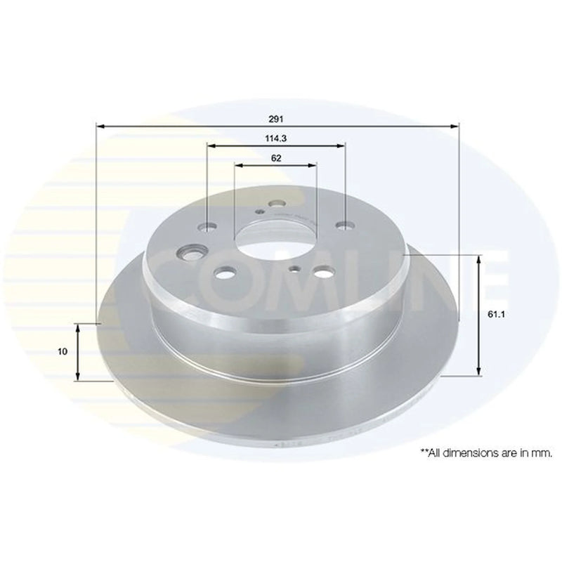 Comline 2 x Solid Rear Brake Discs ADC01157