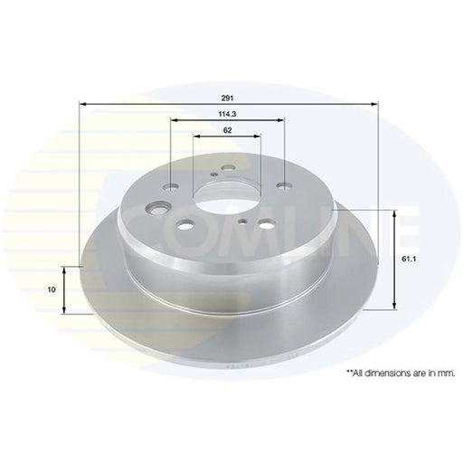 Comline 2 x Solid Rear Brake Discs ADC01157