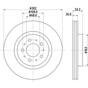 DON 2 x Externally Vented Front Brake Discs PCD15762