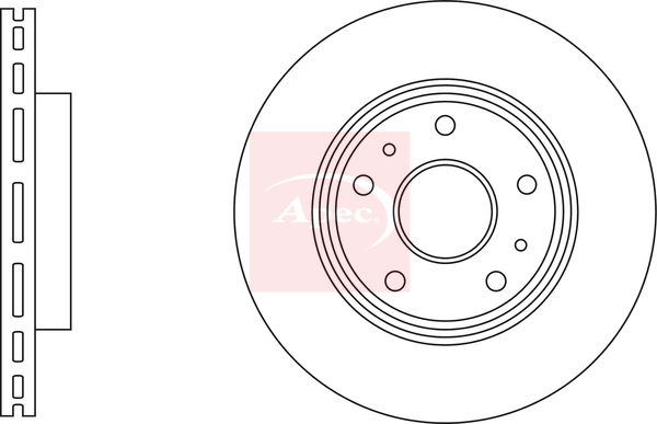 Apec 2 x Brake Disc Set Vented