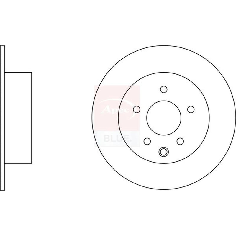Apec 2 x Solid Rear Brake Discs SDK6206