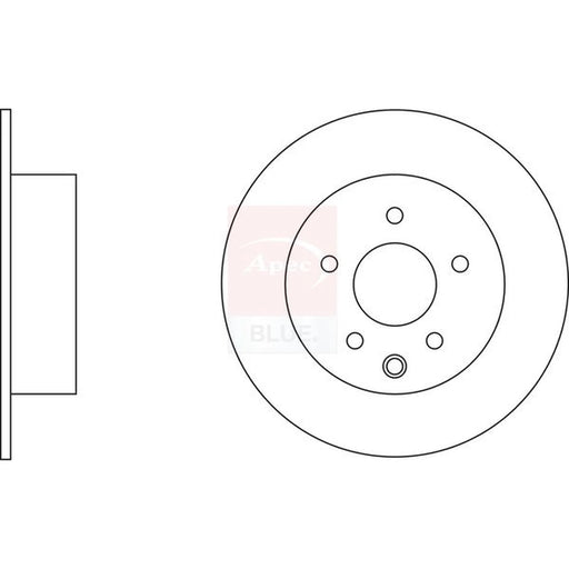 Apec 2 x Solid Rear Brake Discs SDK6206