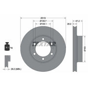 Textar 2 x Vented Front Brake Discs 92230403