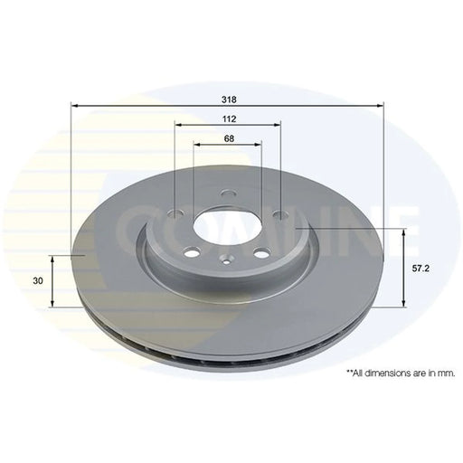 Comline 2 x Front Brake Discs ADC2864V