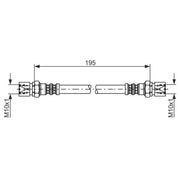 Bosch Brake Hydraulic Hose Line Rear 1 987 476 030