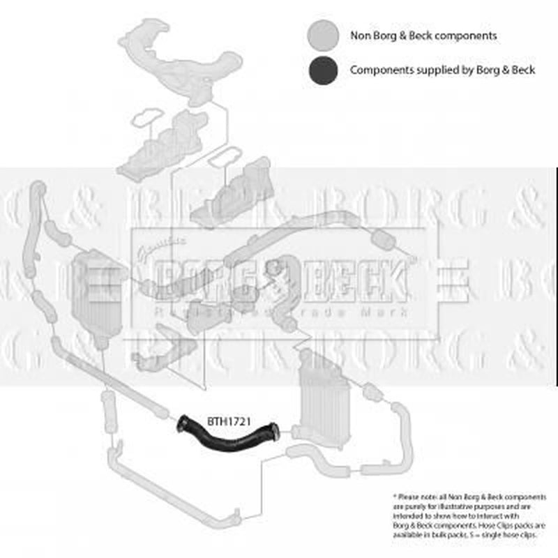 Borg & Beck Intercooler Turbo Charge Air Hose BTH1721