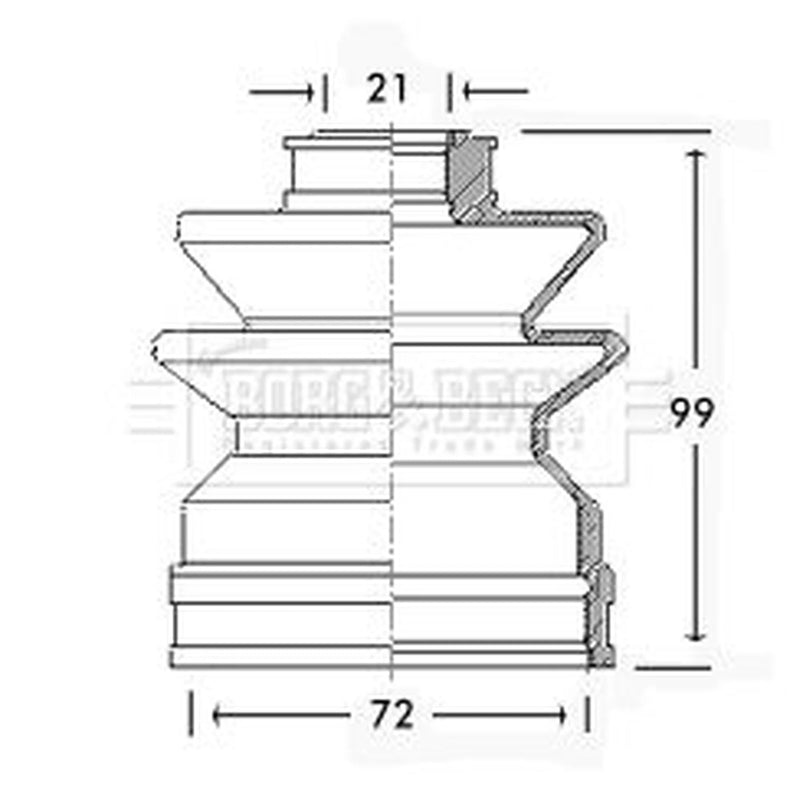 Borg & Beck Drive Shaft Bellow Kit Front Left BCB2484