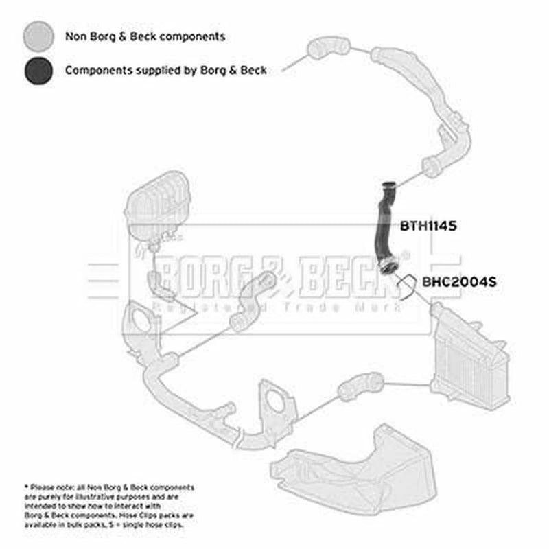 Borg & Beck Intercooler Turbo Charge Air Hose BTH1145