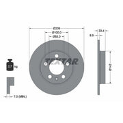 Textar 2 x Solid Rear Brake Discs 92105803