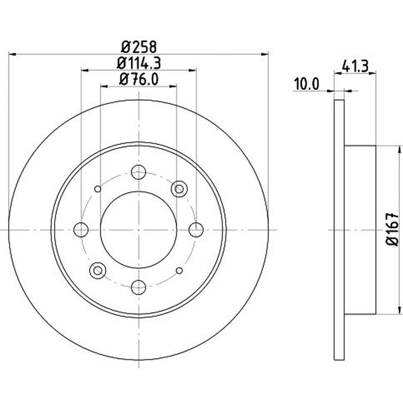 DON 2 x Solid Rear Brake Discs PCD21512