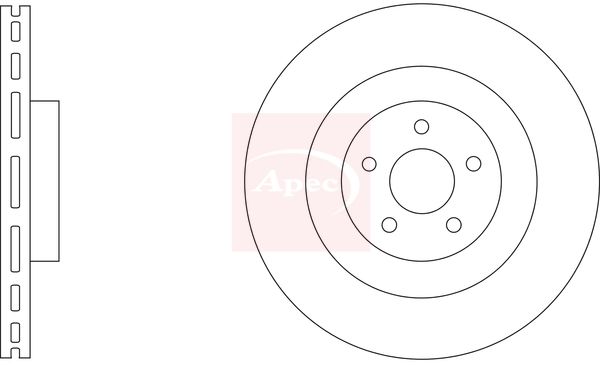 Apec 2 x Brake Disc Set Vented