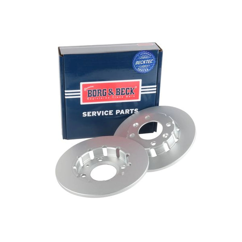 Borg & Beck 2 x Solid Rear Brake Discs BBD5637