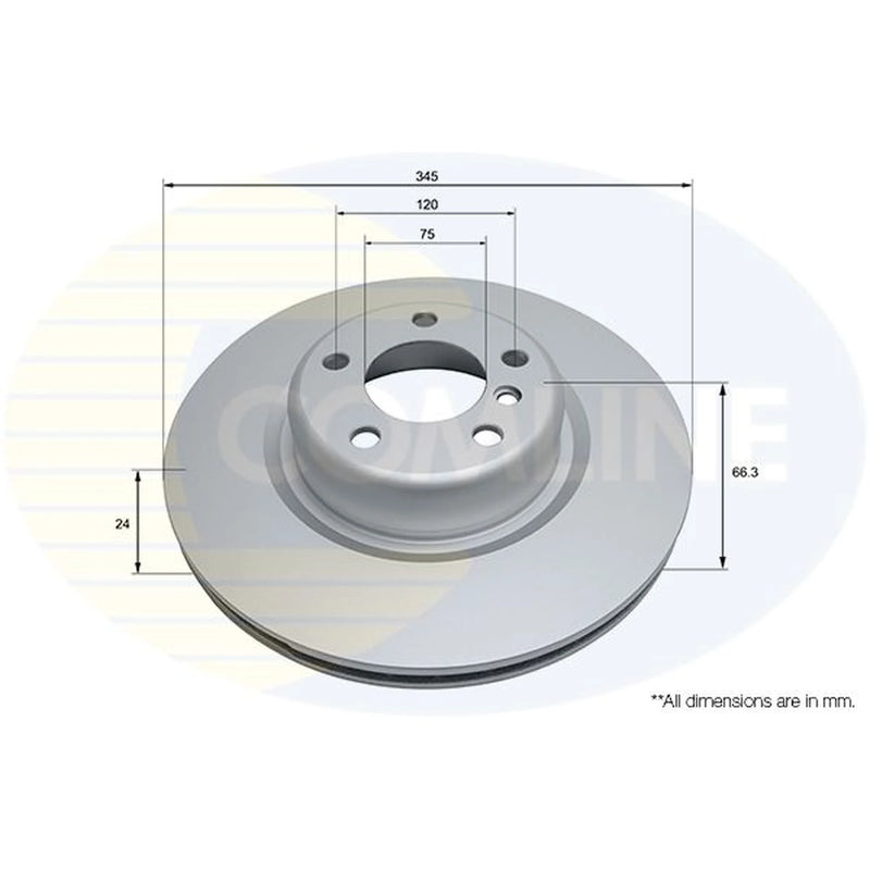 Comline 2 x Internally Vented Rear Brake Discs ADC2837V