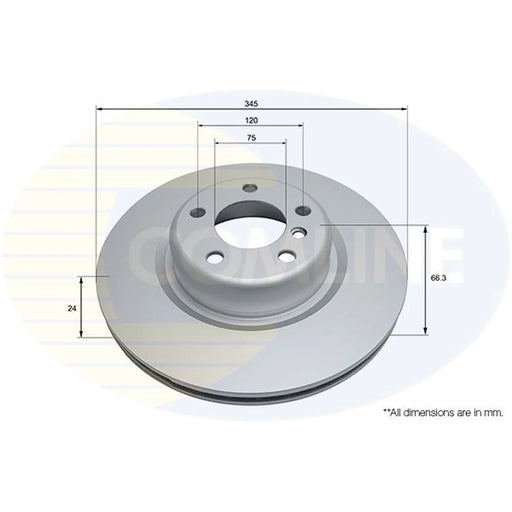 Comline 2 x Internally Vented Rear Brake Discs ADC2837V