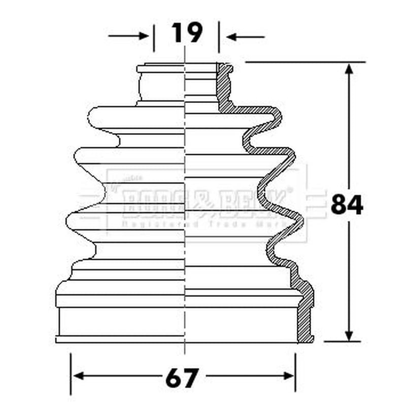 Borg & Beck Drive Shaft Bellow Kit Rear Left BCB6309