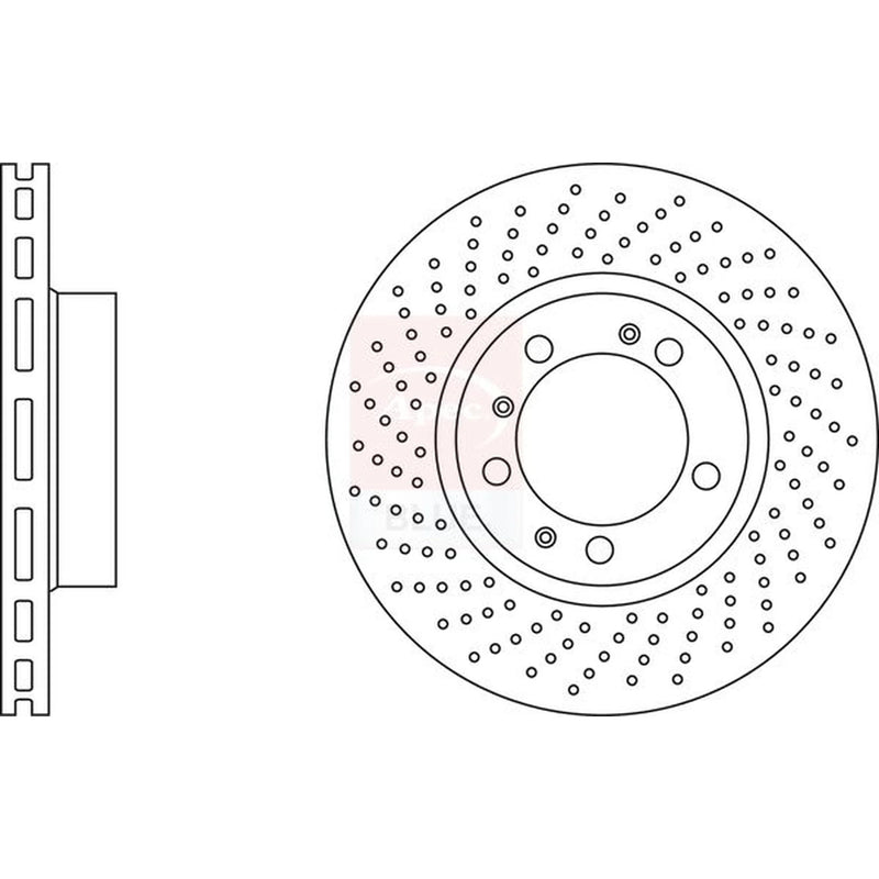 Apec 2 x Perforated/Vented Front Brake Discs SDK6932