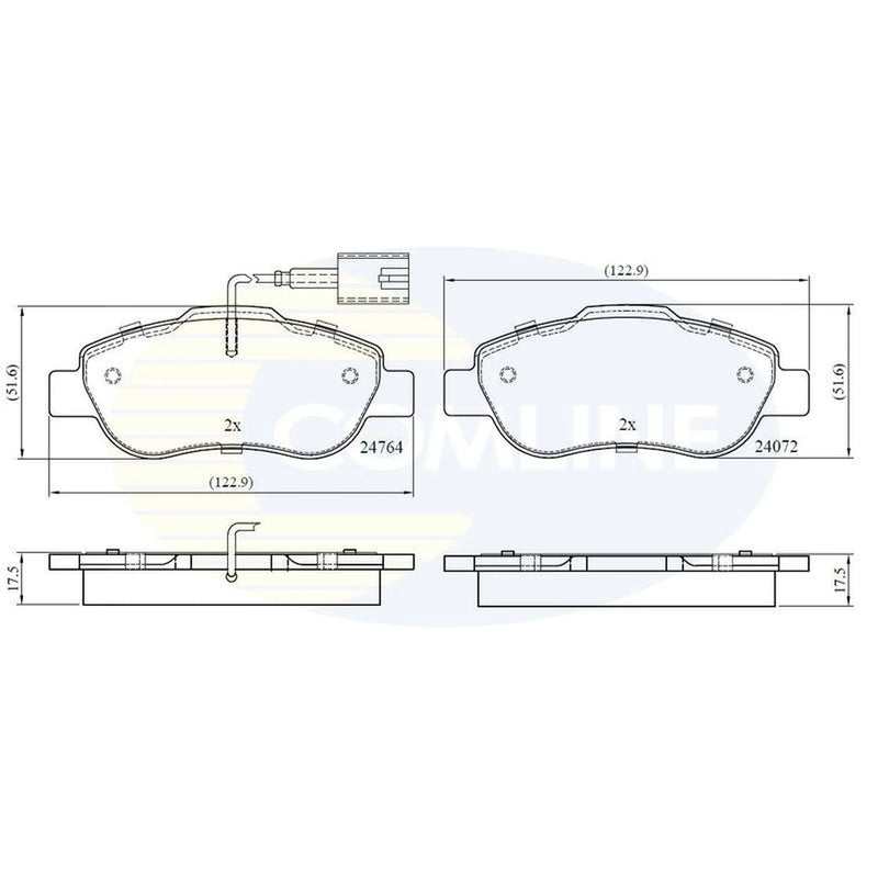 Comline 4 x Front Brake Pad Set CBP12392