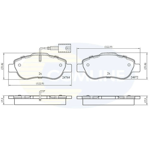 Comline 4 x Front Brake Pad Set CBP12392
