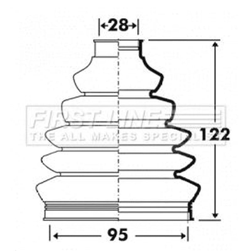 First Line Drive Shaft Bellow Kit Front Left Thermoplast FCB6103
