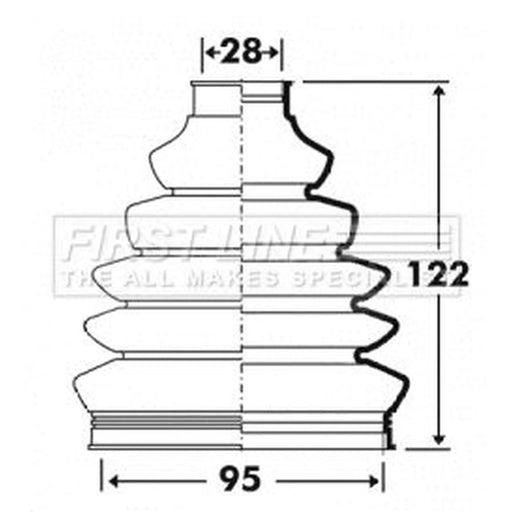 First Line Drive Shaft Bellow Kit Front Left Thermoplast FCB6103