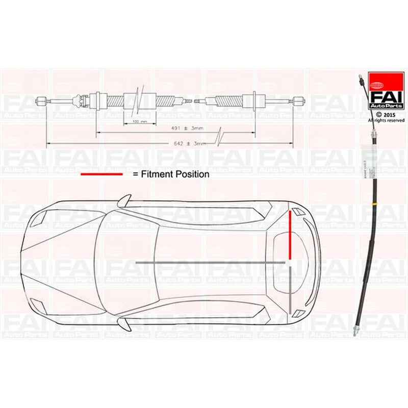 FAI Handbrake Cable Right Rear FBC0114