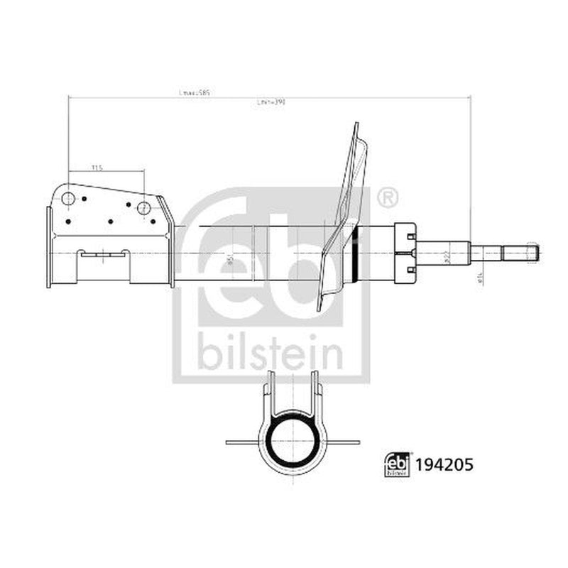 Febi Shock Absorber Damper Strut Front Right 194205