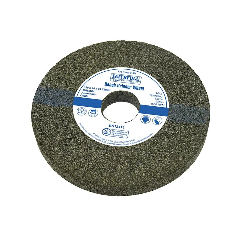 Faithfull General Purpose Grinding Wheel 150 x Medium Alox 16-20mm