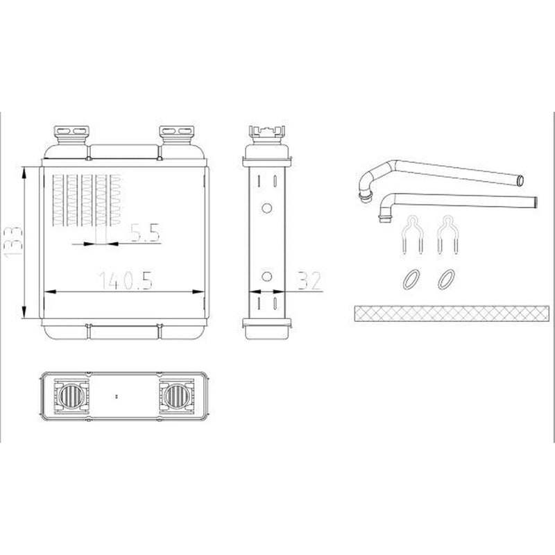 NRF Heater Matrix Core Heat Exchanger 54411