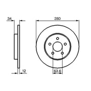 Bosch 2 x Solid Rear Brake Discs 0 986 479 068