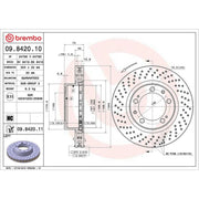 Brembo 2 x Perforated/Vented Front Brake Discs 09.8420.11