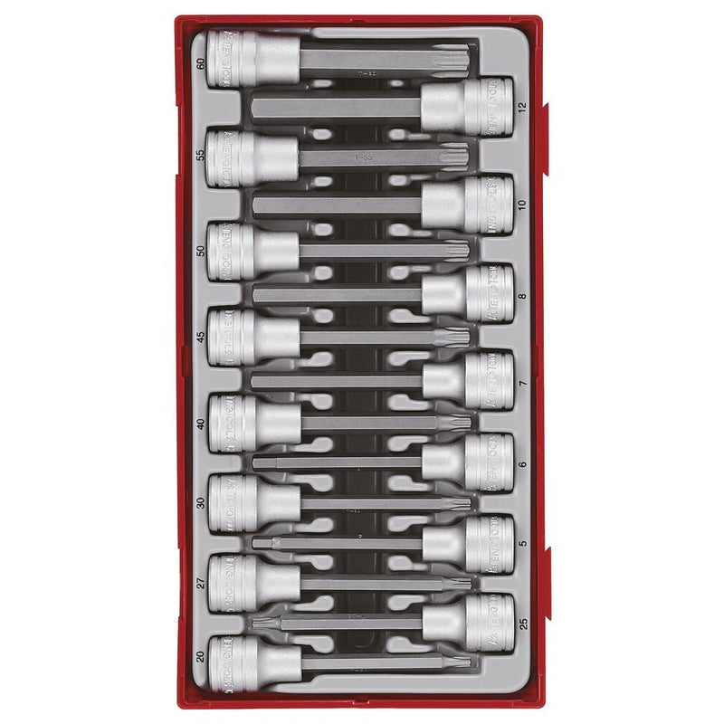 Teng Tools 1/2" Long Hex & TX Bit Socket Set TT1 15 Pieces
