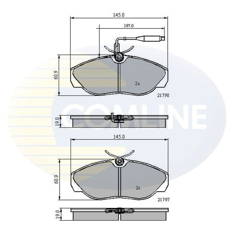 Comline 4 x Front Brake Pad Set CBP2219