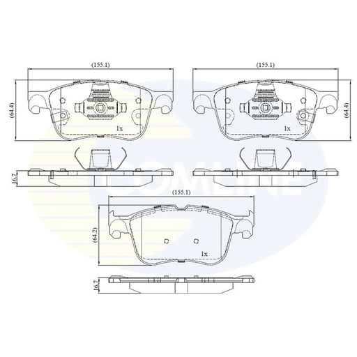 Comline 4 x Front Brake Pad Set CBP32462