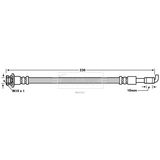 Borg & Beck Brake Hydraulic Hose Line Left BBH7832