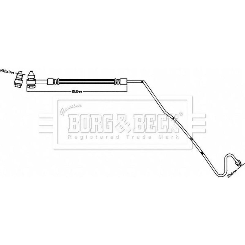 Borg & Beck Brake Hydraulic Hose Line Rear BBH8504