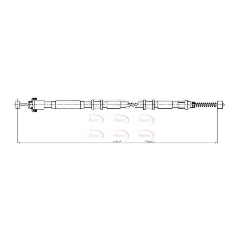 Apec Handbrake Cable Left Rear CAB1089