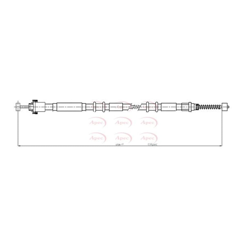 Apec Handbrake Cable Left Rear CAB1089