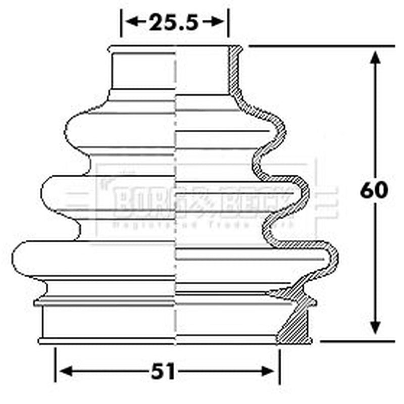 Borg & Beck Drive Shaft Bellow Kit Front Left Thermoplast BCB6189