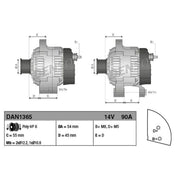 Denso Car Alternator 12V DAN1365
