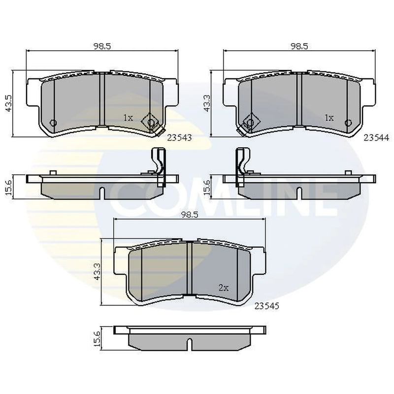 Comline 4 x Rear Brake Pad Set CBP31126