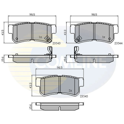Comline 4 x Rear Brake Pad Set CBP31126