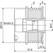 Valeo Alternator Overrunning Freewheel Clutch 588131