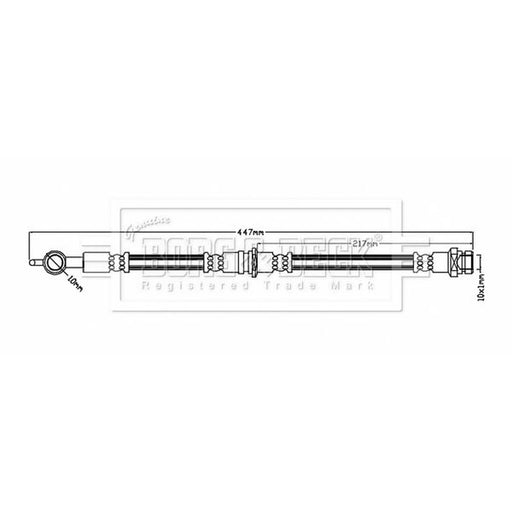 Borg & Beck Brake Hydraulic Hose Line Rear Left BBH6816