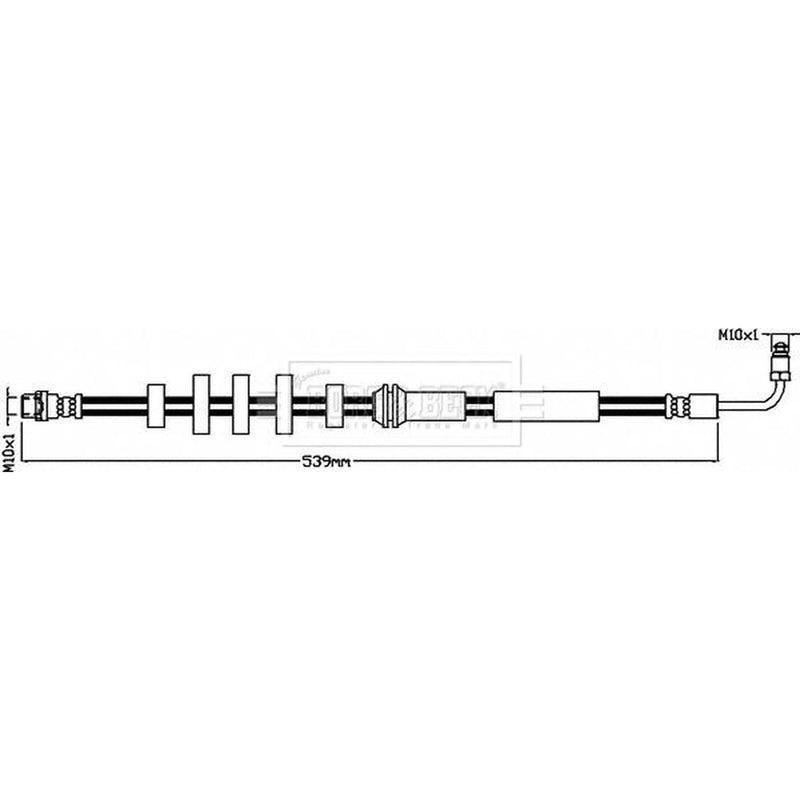 Borg & Beck Brake Hydraulic Hose Line Front Left BBH8488