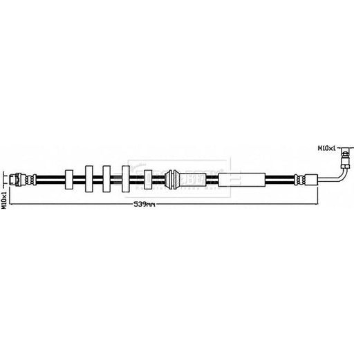 Borg & Beck Brake Hydraulic Hose Line Front Left BBH8488